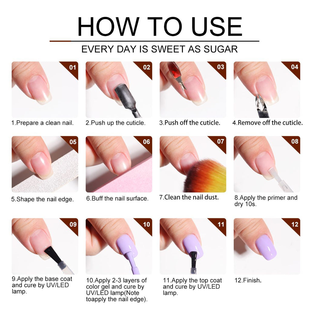 Gel Nail Kit 16pcs with 18LED Nail Lamp Complete Manicure Tool Set Multiple Colors Suitable for Professionals and Beginners Home Nail Salon Set
