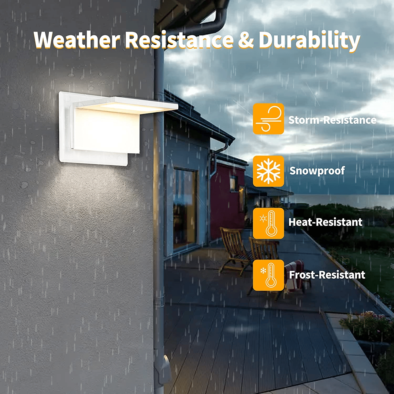 Inowel Wall Light Outdoor LED Wall Mount Lamp Modern Wall Mount Sconce Lantern Fixture for Porch Front Door 17309