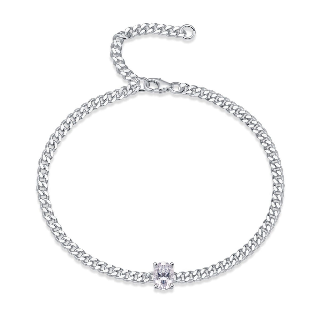 Breakthrough - A fashionable jewelry bracelet set with Moissanite S925 sterling silver and platinum-plated diamonds, a luxurious silver accessory