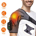Cordless Shoulder Heating Pad Rechargeable Heated Shoulder Wrap Massager Shoulder Brace Supports with 3 Heating Levels 3 Vibration Modes for Left Right Shoulder