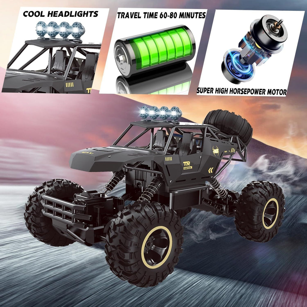 2025 RC 37cm 1:12 4WD Large Remote Control Cars Rock Crawler Monster Truck with 2 Battery ,Kids Toys Gifts