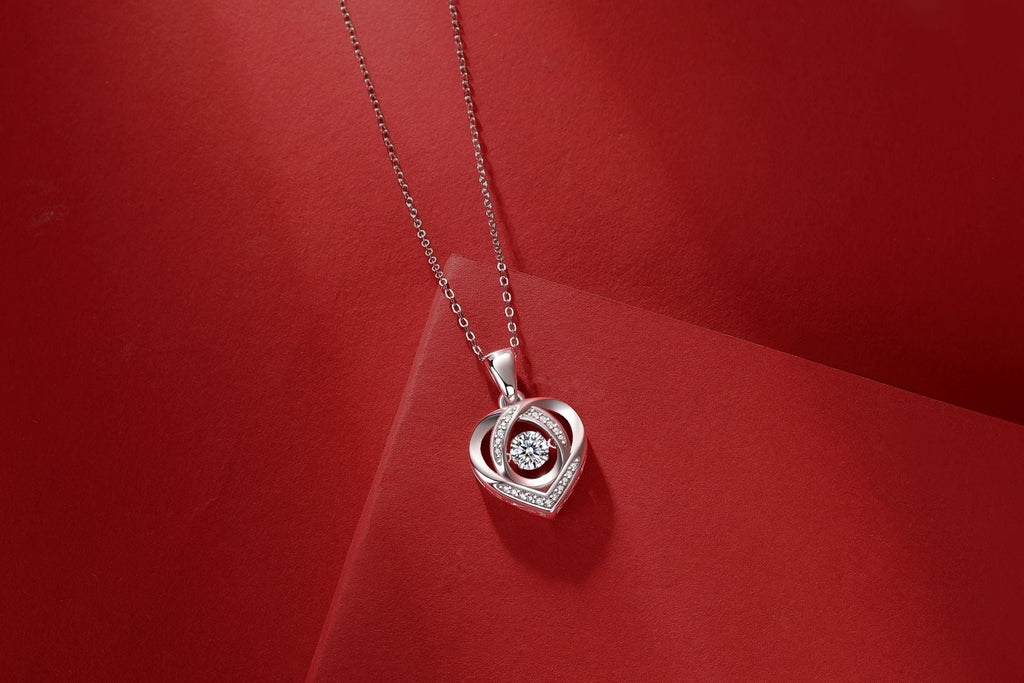 With you in my Heart - A fashionable and trendy jewelry necklace pendant set with 0.5-carat Moissanite S925 sterling silver