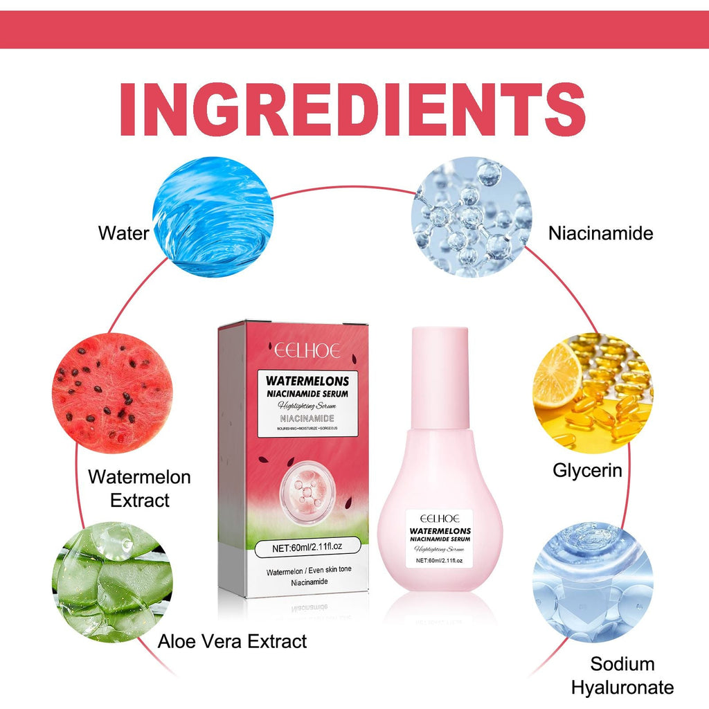 EELHOE Watermelons Niacinamide Serum, Dilute Spots Firming Haun White Skin Hydrating Moisture Essence