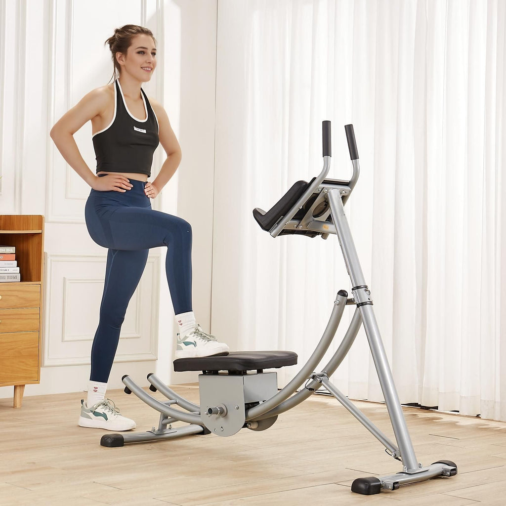 AB Workout Machine, Ab Workout Equipment at Home Gym, Core & Abdominal Trainers for Women, 440 lbs Weight Capacity Strength Training Ab Cruncher, Foldable Adjustable Fitness Exerciser