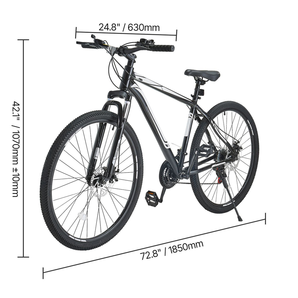 Mountain Bike, 29 inch MTB Bicycle with Front Suspension, 21 Speeds SHIMANO Twist Shifting, Comfort Saddle, Dual Disc Brakes, Aluminum Alloy Frame, Adult Sport Cycling Bicycle Trail Snow