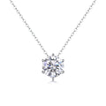 Afternoon Rose - Set with Moissanite 1 Carat 2 Carat 3 Carat S925 Sterling Silver and Platinum Plated Necklace Pendant Fashion Trend Diamond Jewelry