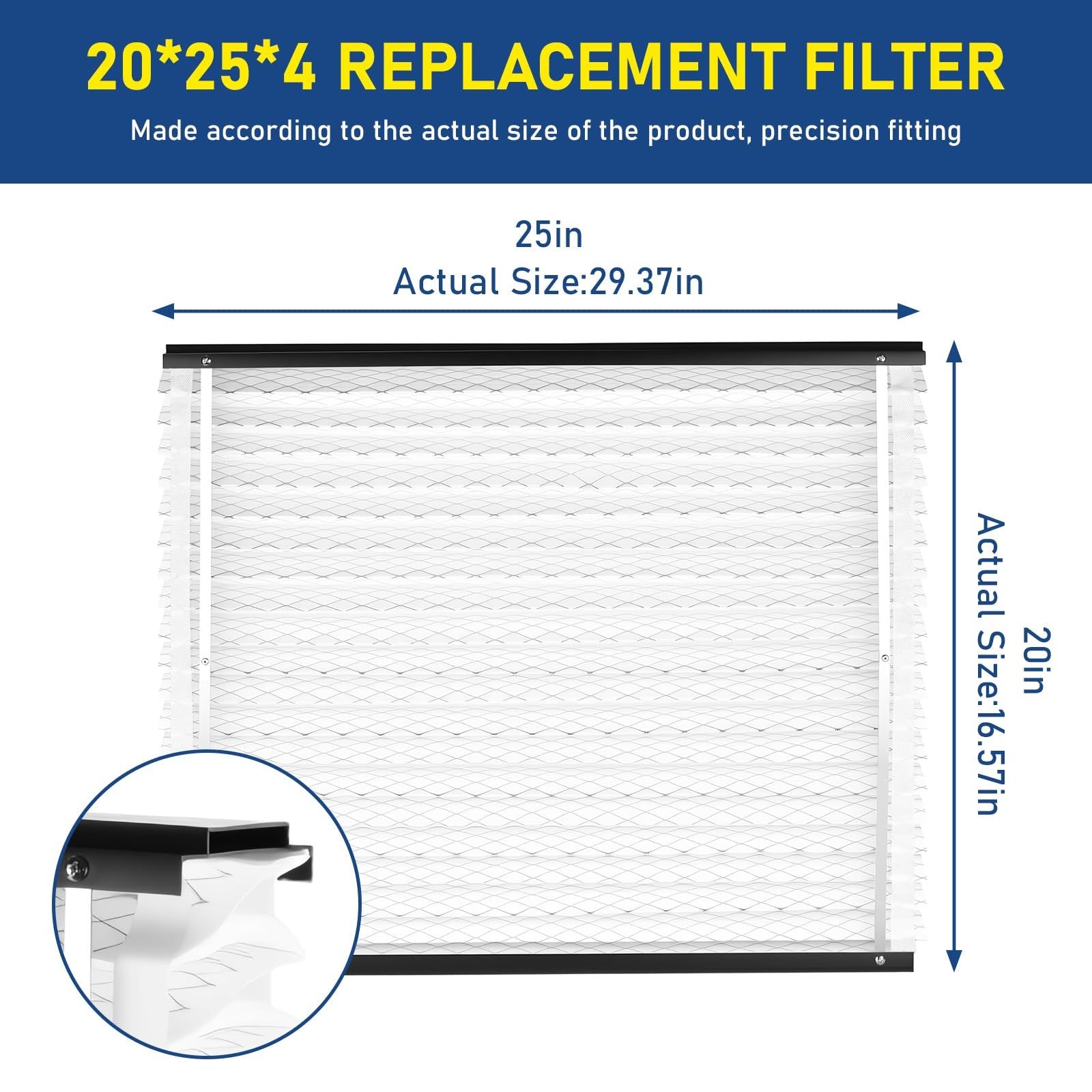 2Pack 413/410/210/213 Replacement Filter Compatible with AprilAire Size:16x25x4 Whole House Air Purifiers