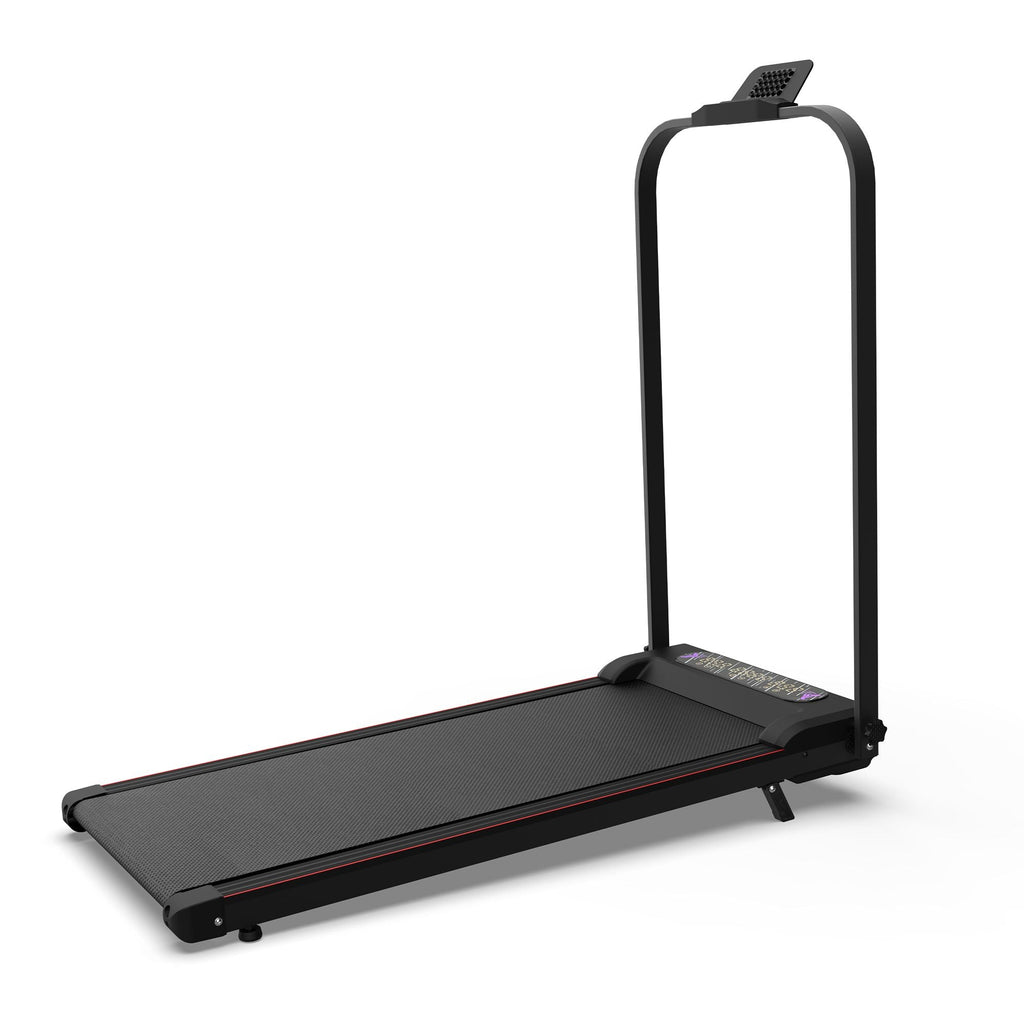 Foldable Treadmill with Handle Bar & Incline, 2 in 1 Upgrade Portable Under Desk Walking Pad and Vibration Pad with Remote Control for Home Office Small Spaces