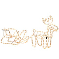 Outsunny LED Christmas Reindeer and Sleigh Decoration 35 Warm White Lights Steel Frame for Yard Indoor Outdoor