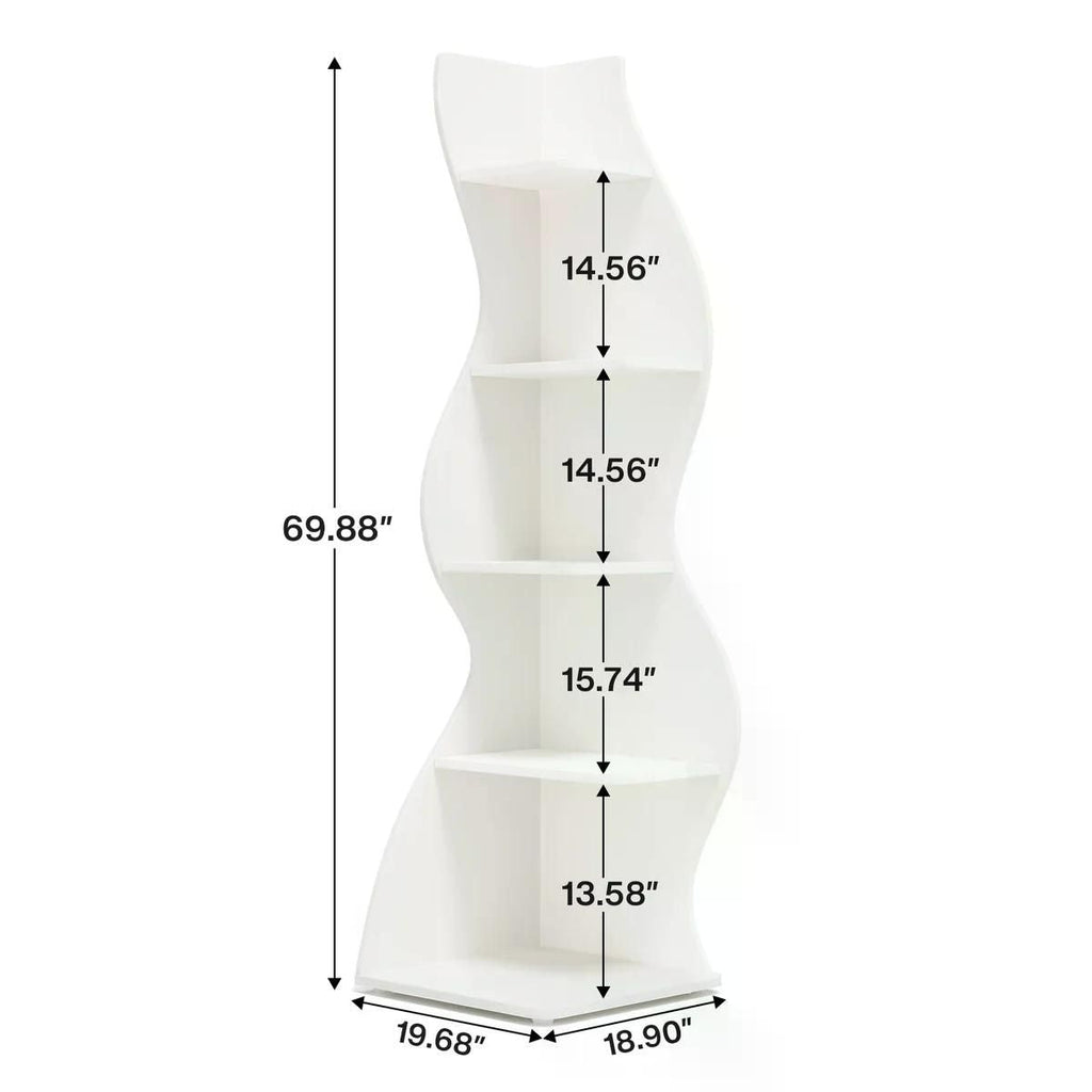 Modern Wall Corner Bookshelf Bookcase