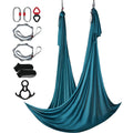 Aerial Silk & Yoga Swing, 11 Yards, Aerial Yoga Hammock Kit with 100gsm Nylon Fabric, Full Rigging Hardware & Easy Set-up Guide, Antigravity Flying for All Levels Fitness Bodybuilding, Green