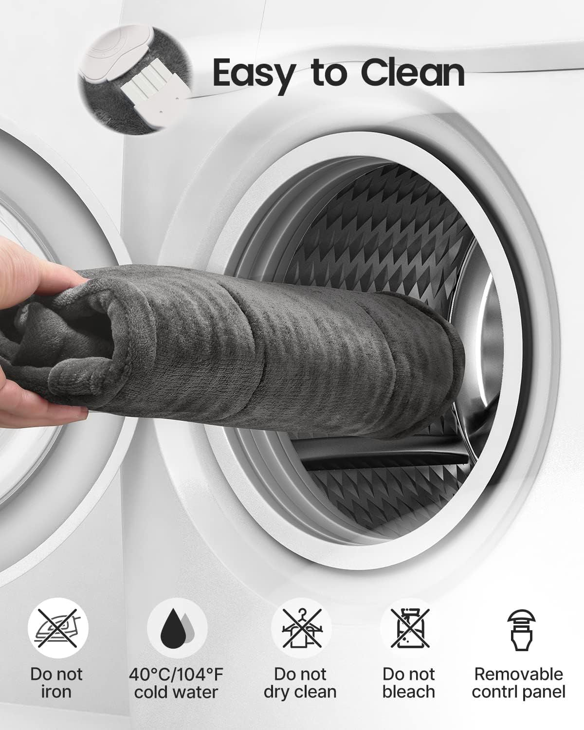 King Size Heating Pad for Back, Mothers Day Gifts for Mom Wife & Birthday Gifts for Men, FSA Eligible, 24"x37" XL Large Weighted Electric Heat Pad for Neck and Shoulders, ETL Certified, Gray