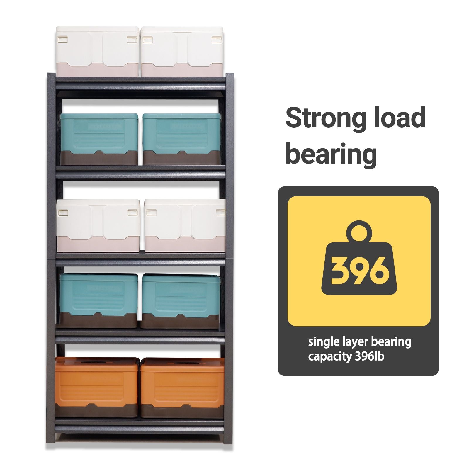 72"H 5 Tier Metal Shelves for Storage Garage Shelving 2000LBS Heavy Duty Storage Shelves Adjustable Garage Shelf Industrial Shelving Unit Storage Utility Rack,35.4"W*15.7"D*72"H,Black