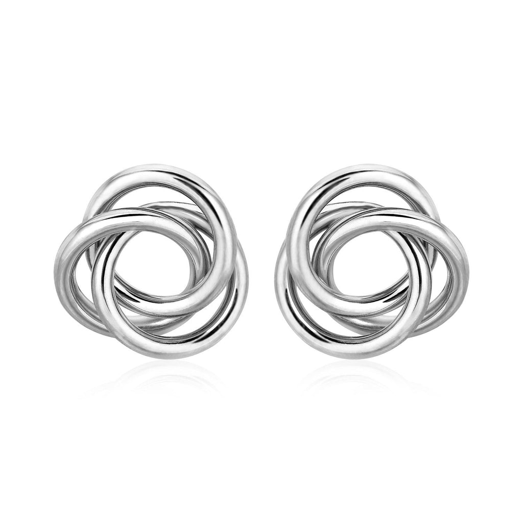 Polished Open Love Knot Earrings in Sterling Silver
