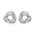 Polished Open Love Knot Earrings in Sterling Silver