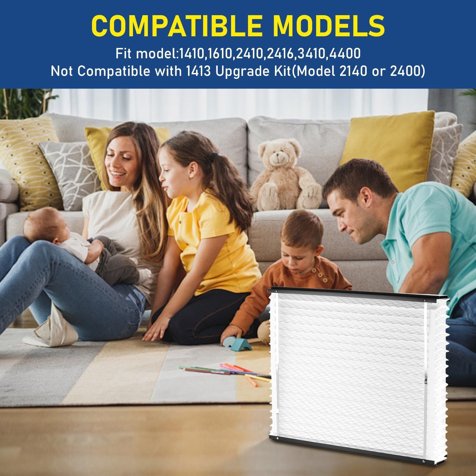 2Pack 413/410/210/213 Replacement Filter Compatible with AprilAire Size:16x25x4 Whole House Air Purifiers