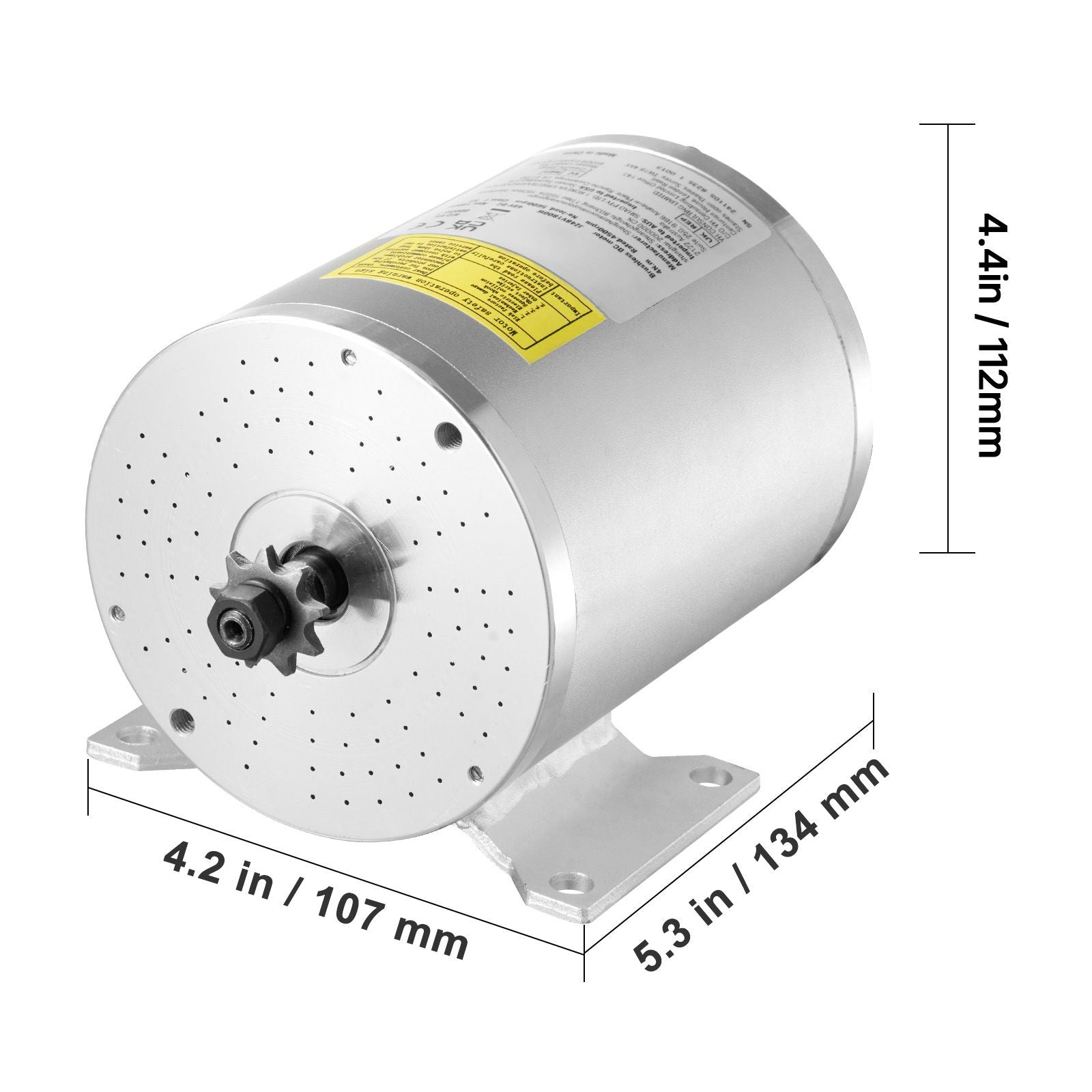 1800W Electric Brushless DC Motor Kit - 48V 4500rpm Motor with Upgraded Speed Controller and Throttle Grip Kit for Go Karts E-Bike Motorcycle Scooter DIY