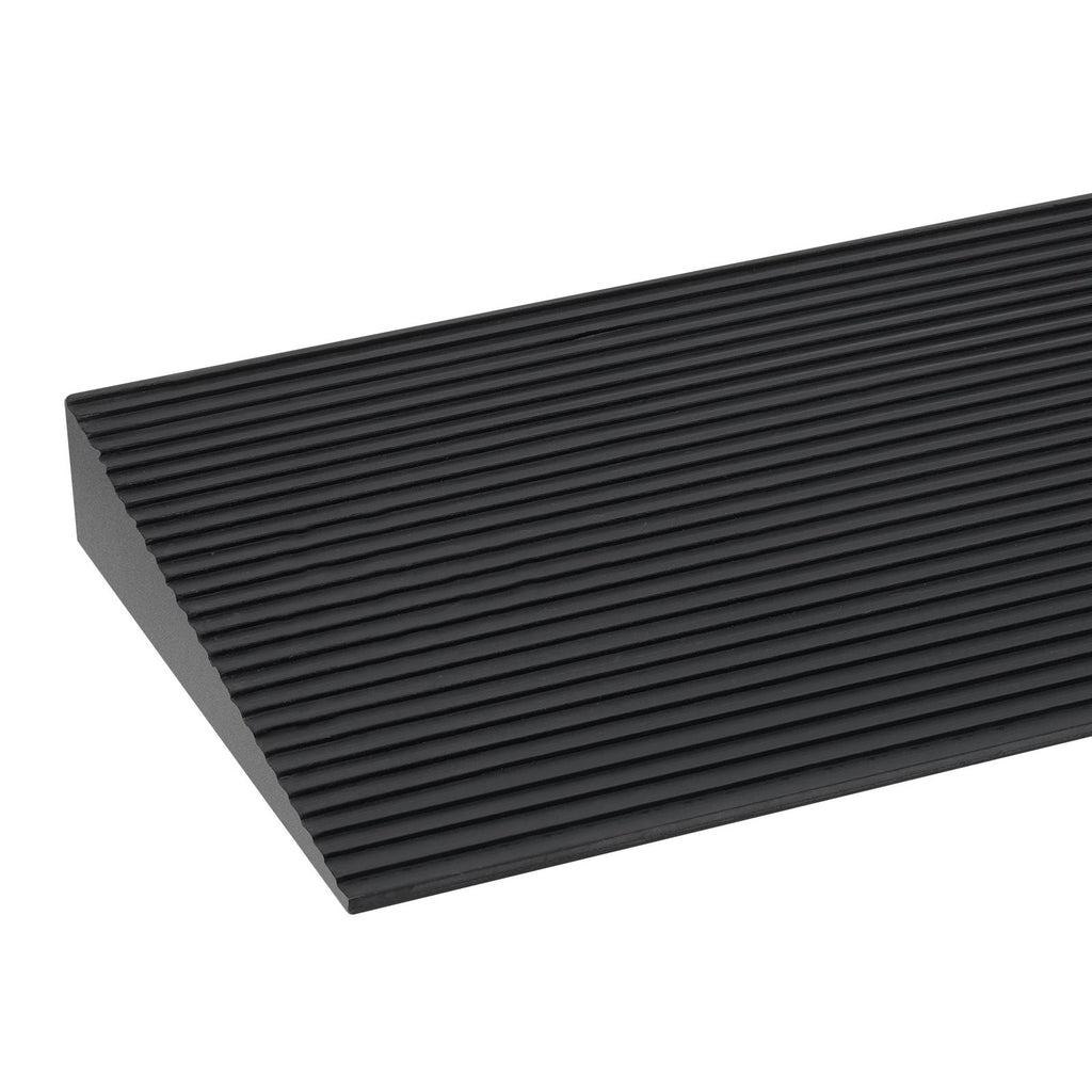 1.2" Rise Cuttable Threshold Ramp for Sweeping Robot, 35.4" Wide Natural Rubber Wheelchair Ramp, Non-Slip Solid Rubber Ramp with Double-Sided Tape for Doorways, Driveways, Bathroom, Smooth Tile