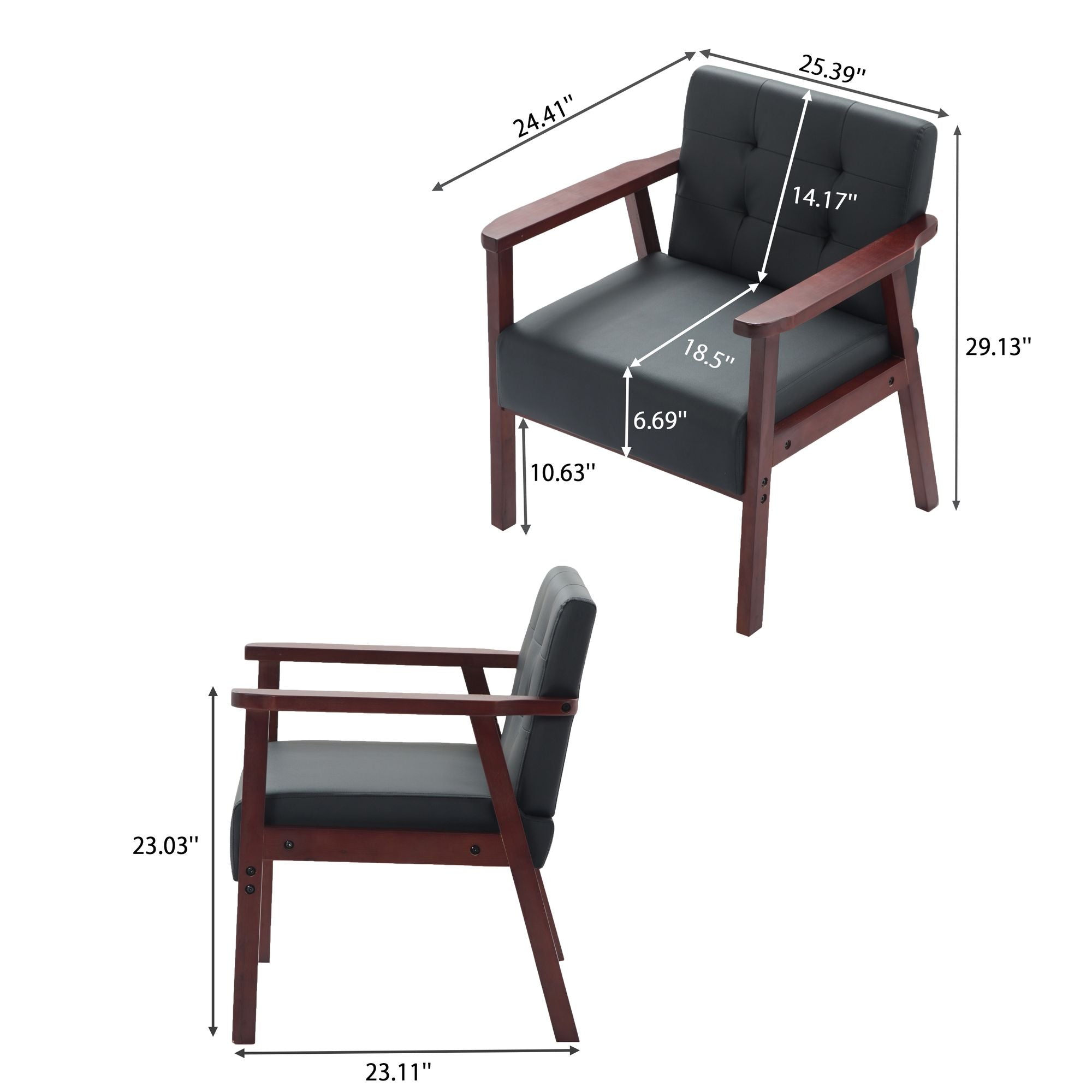 Wood Frame Accent Armchair