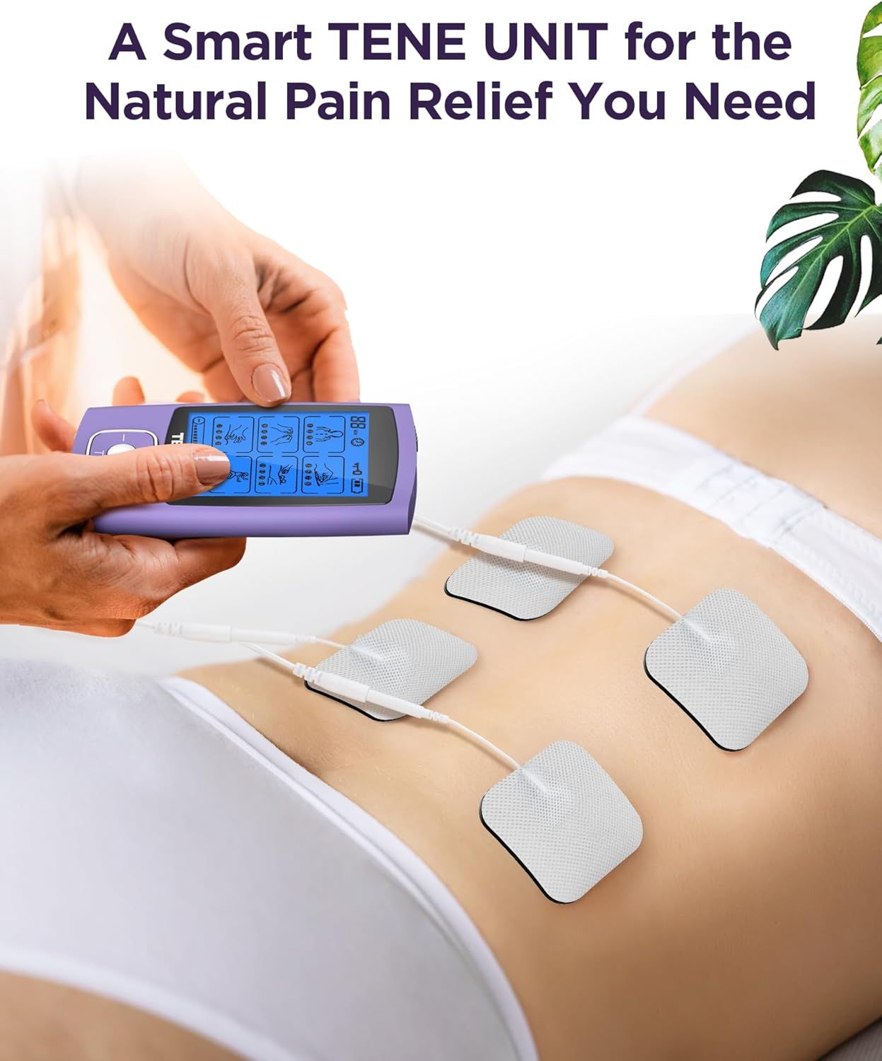TENS Unit Muscle Stimulator, 24 Modes TENS EMS Machine for Pain Relief Therapy/Pain Management, Rechargeable Electronic Pulse Massager with 2"x2" and 2"x4" TENS Unit Electrode Pads