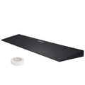 1.2" Rise Cuttable Threshold Ramp for Sweeping Robot, 35.4" Wide Natural Rubber Wheelchair Ramp, Non-Slip Solid Rubber Ramp with Double-Sided Tape for Doorways, Driveways, Bathroom, Smooth Tile