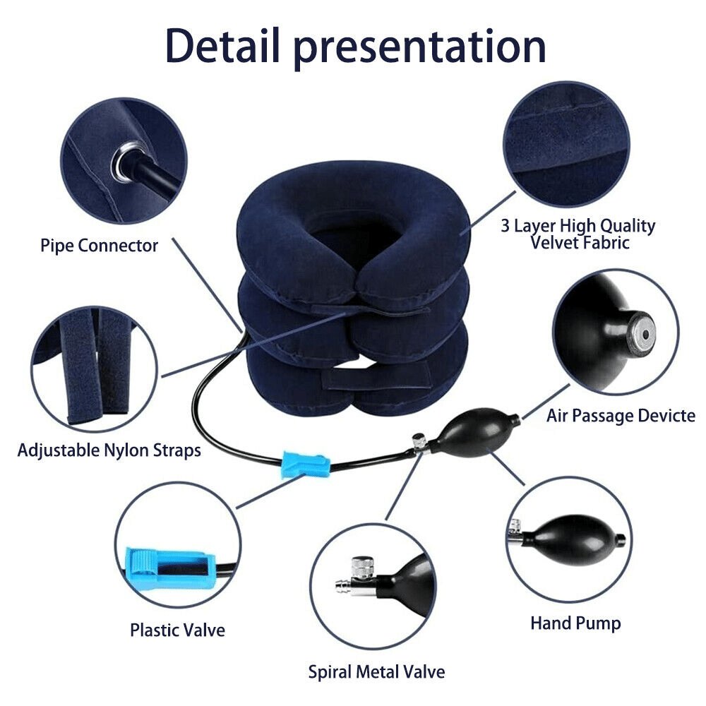 Cervical Neck Traction Device Collar Brace Support Pain Relief Stretcher Therapy