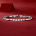 One-of-a-kind - A fashionable bracelet and bracelet jewelry set with 0.1-carat Moissan diamonds, S925 sterling silver and platinum-plated diamonds