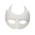 10-Packs White Blank Painting Eye Mask DIY Paper Mask for Halloween Costumes, Double Horn