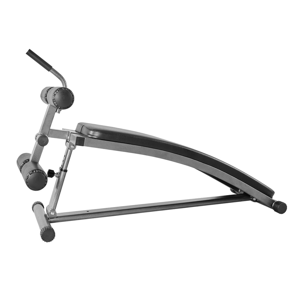 Sit Up Bench, Curved Decline Ab Bench with Reverse Crunch Handle, with 6 Adjustable Height Setting, Heavy Duty Steel, 600 Lbs Capacity for Home Gym Workouts, Strength Training, Full Body Muscles