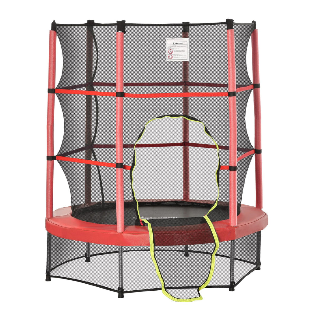 4.5FT Trampoline Jumping with Enclosure Net Springless Design and Safety Pad, Kids Trampoline for Ages 3 to 6