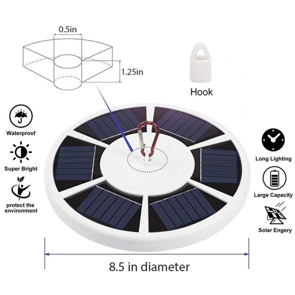 42 LED Solar Flagpole Light Garden Umbrella Light Outdoor Waterproof Landscape Street Flag Pole Lamp For Tent Camping(TK Temu Self Collection)