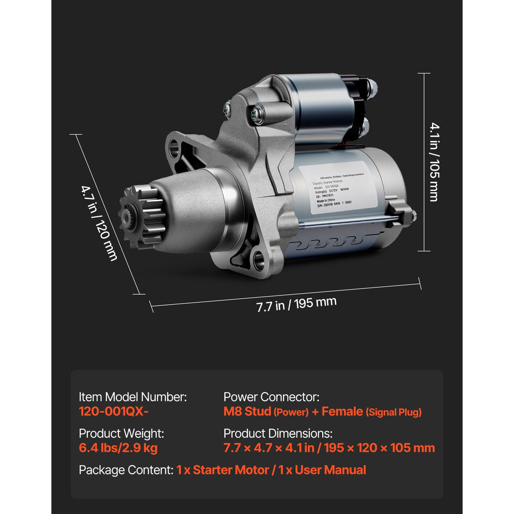 Starter 17825, Starter Motor Replacement Compatible with Toyota Camry V6 3.5L 2007-2017, Lexus ES350 V6 3.5L 2007-2018, Scion XB L4 2.4L 2008-2015, OEM 228000-9900 17338 410-52205 28100-20021