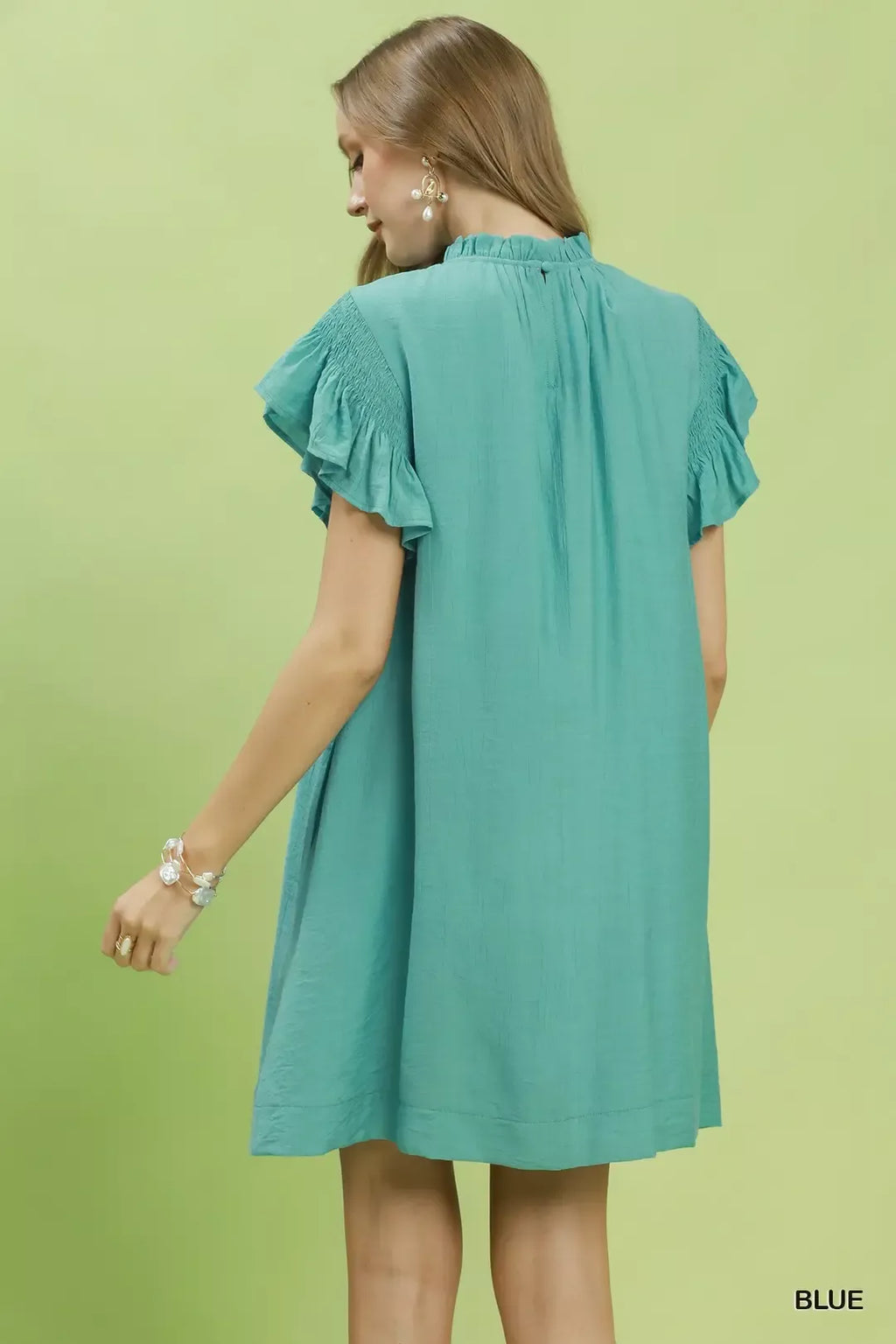 Umgee Ruffle Flutter Sleeve Dress