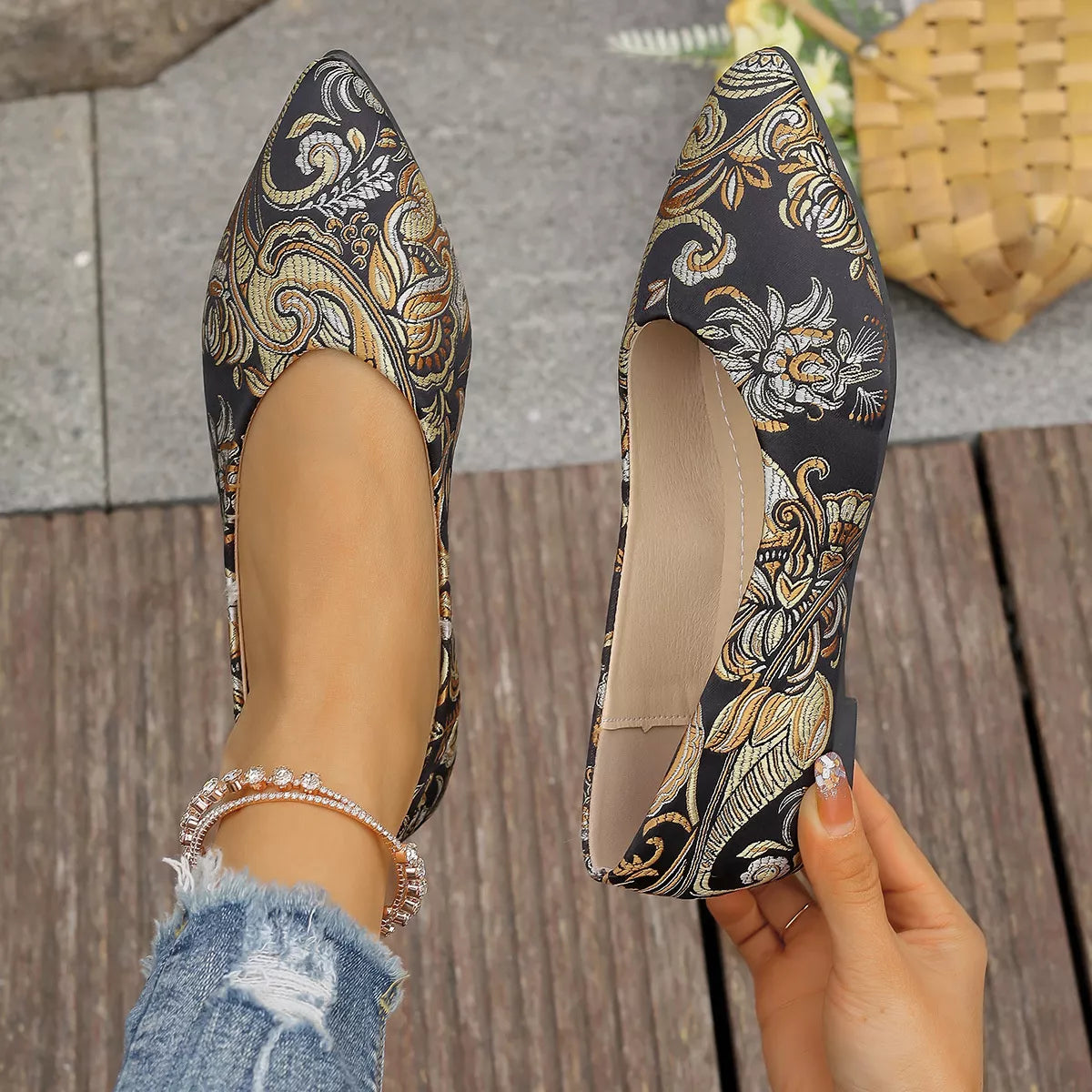 Point Toe Flats Slip-Ons