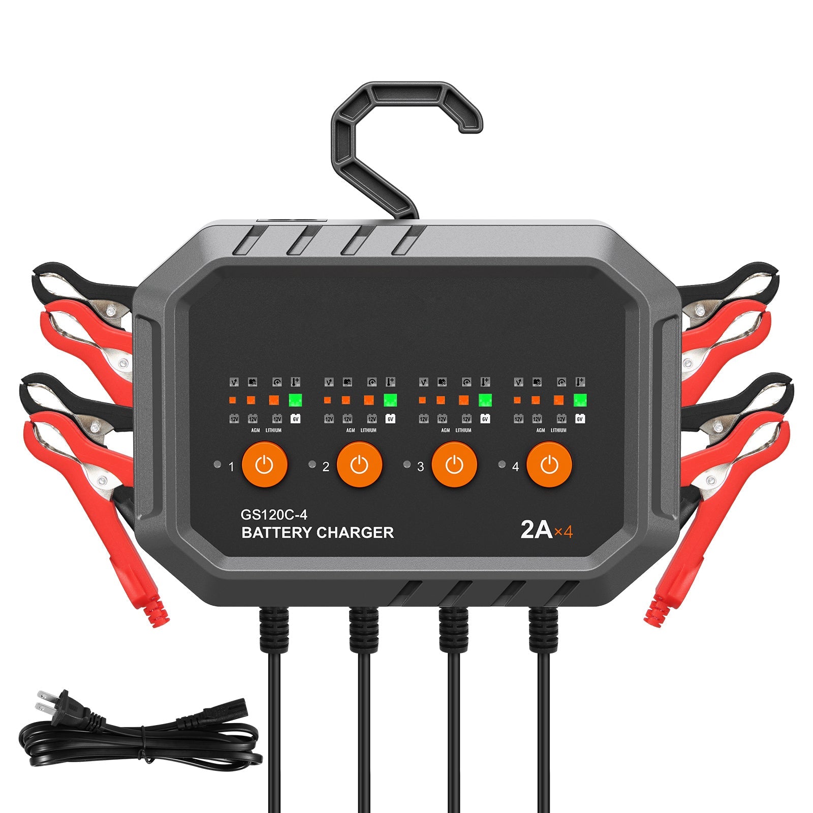 VEVOR Smart Battery Charger, 8-Amp, LiFePO4 Lead-Acid Car Battery