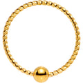 20G 3/8 Gold Tone Anodized So Twisted Captive Style Seamless Ring