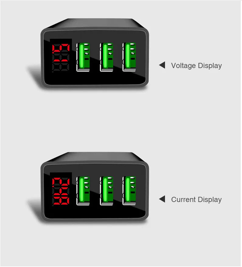 PBG 3 port LED Display Wall Charger and 3 in 1 Cable Bundle Silver