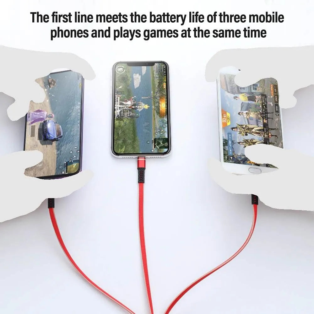 PBG 3 port LED Display Wall Charger and 3 in 1 Cable Bundle Silver