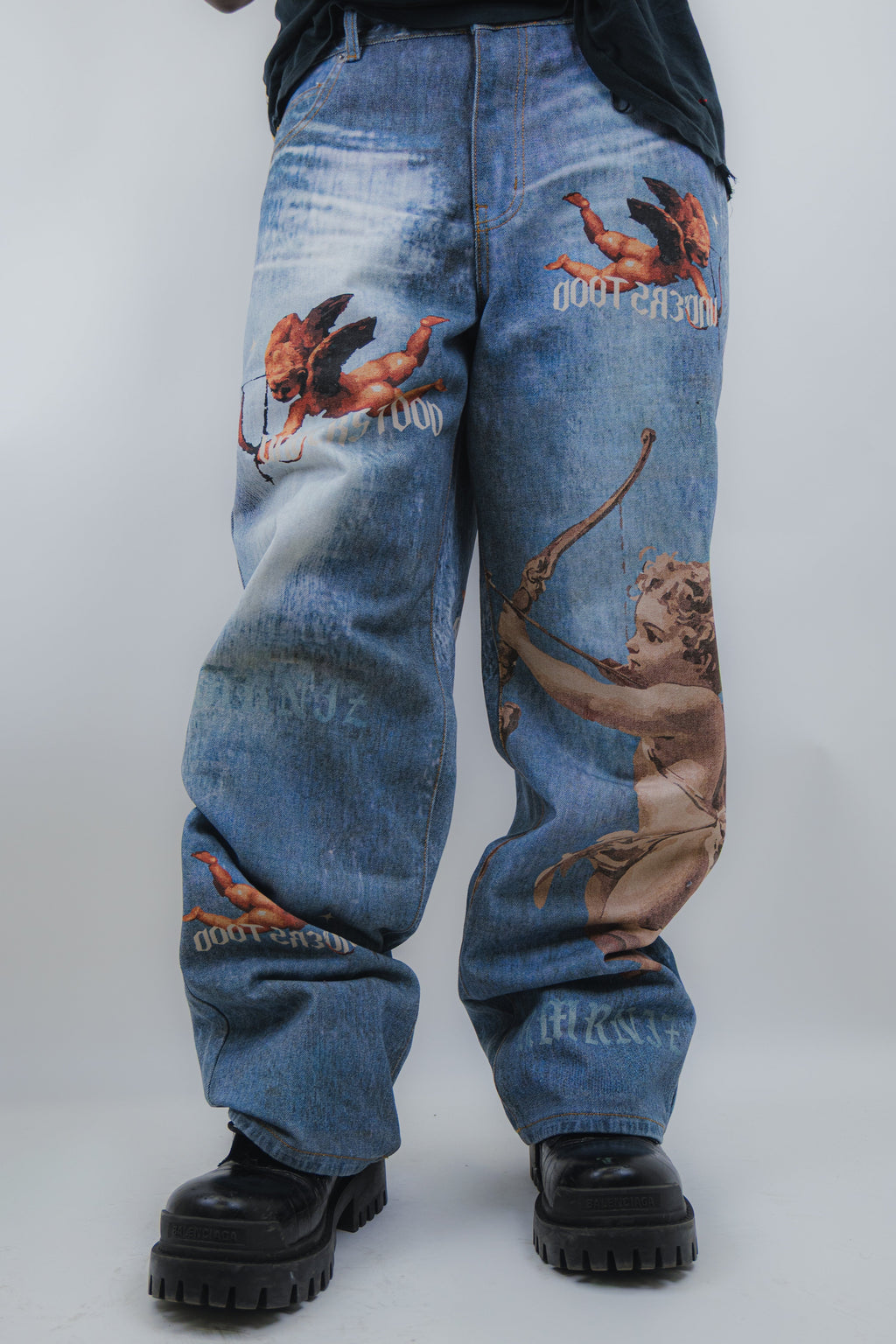 RM205B BABY - Graphic Printed Baggy Jeans