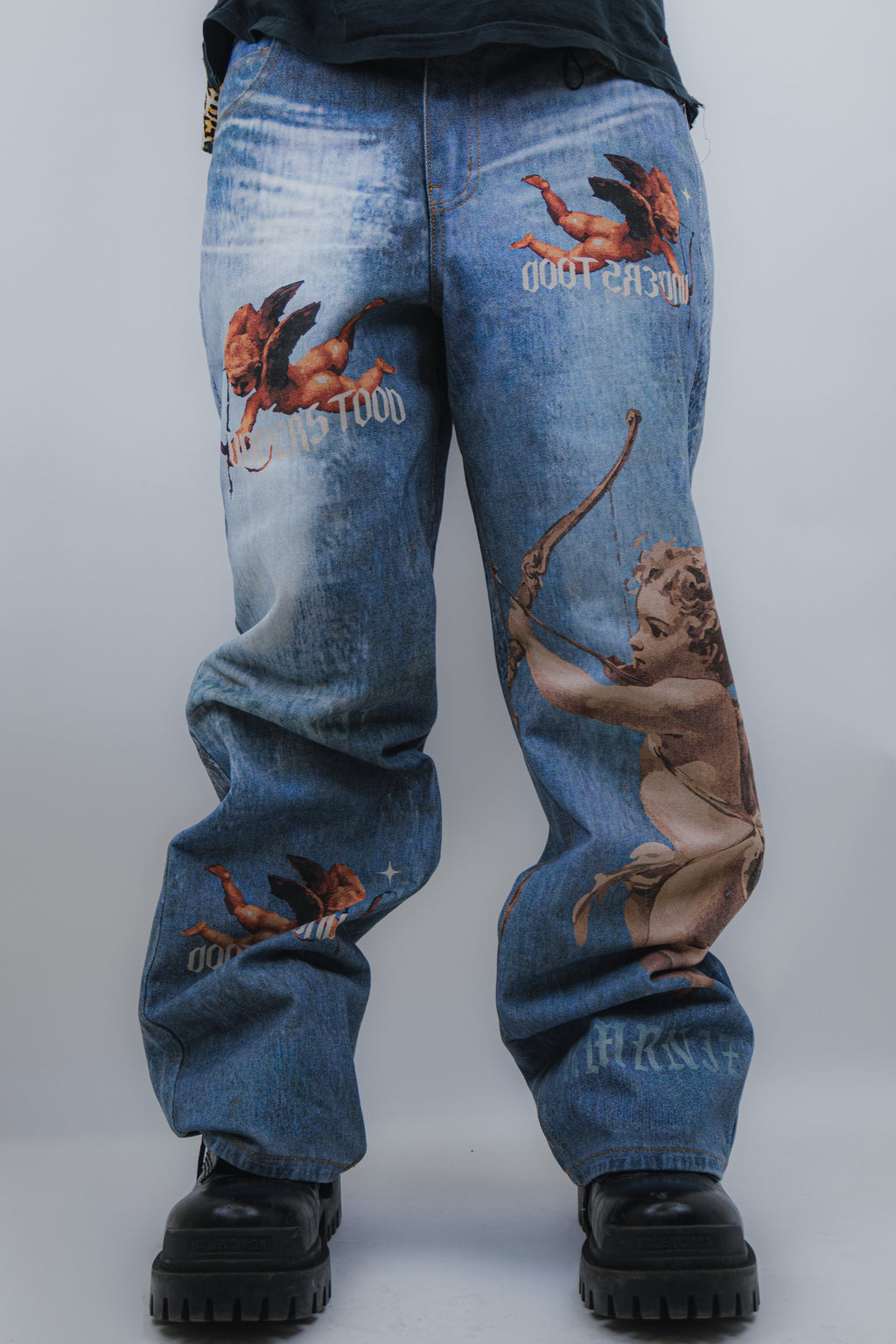 RM205B BABY - Graphic Printed Baggy Jeans