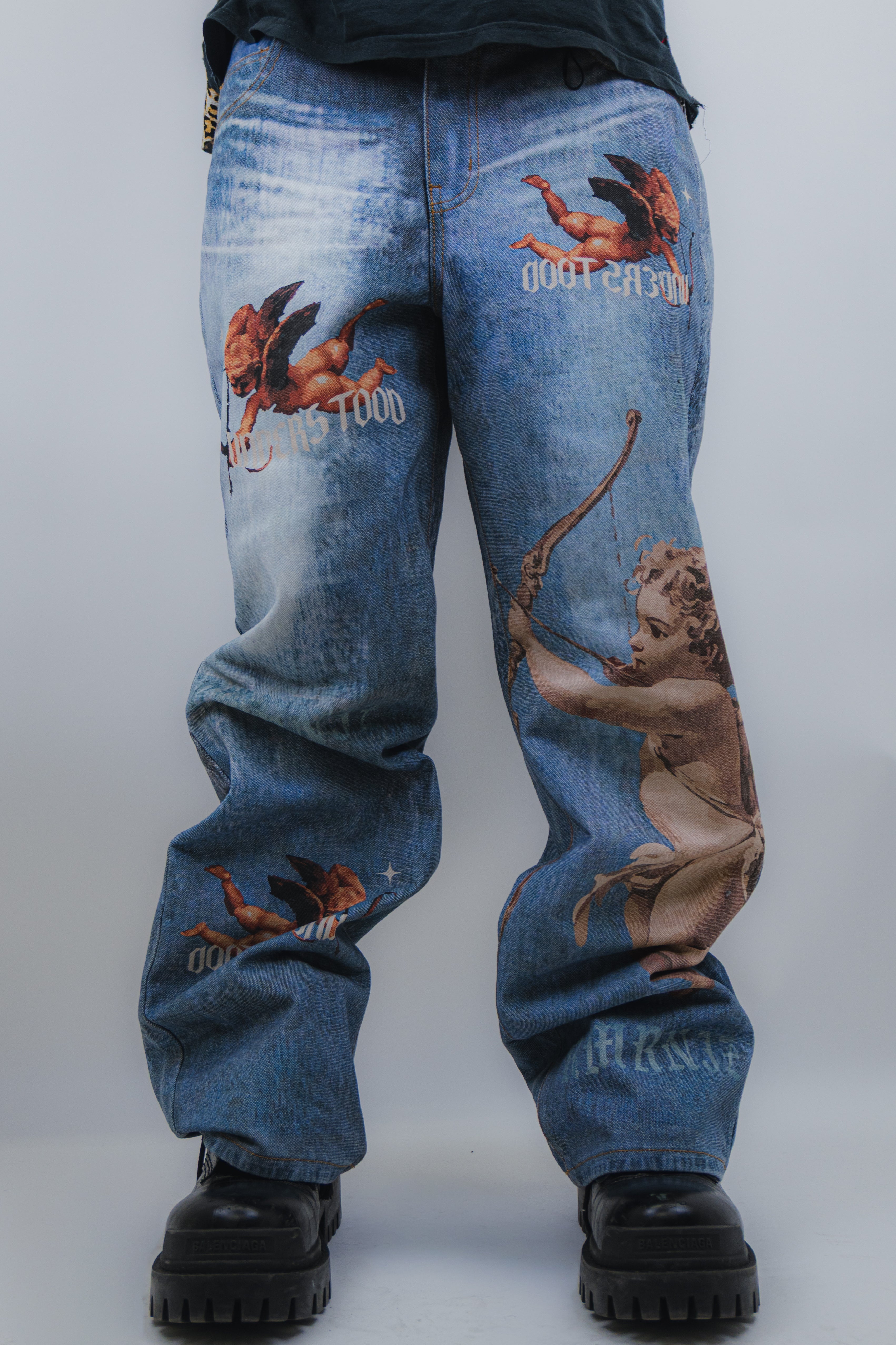 RM205B BABY - Graphic Printed Baggy Jeans