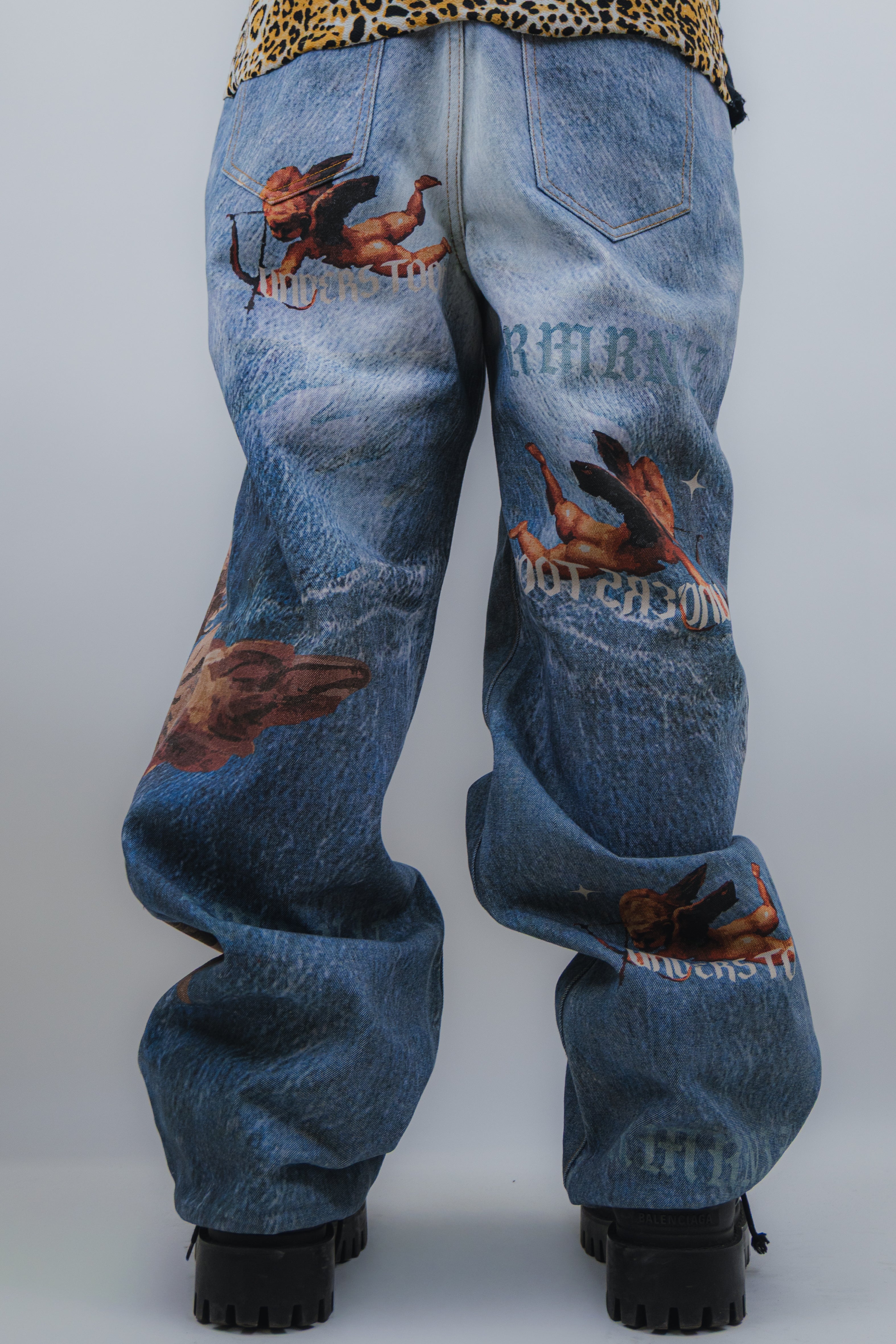 RM205B BABY - Graphic Printed Baggy Jeans