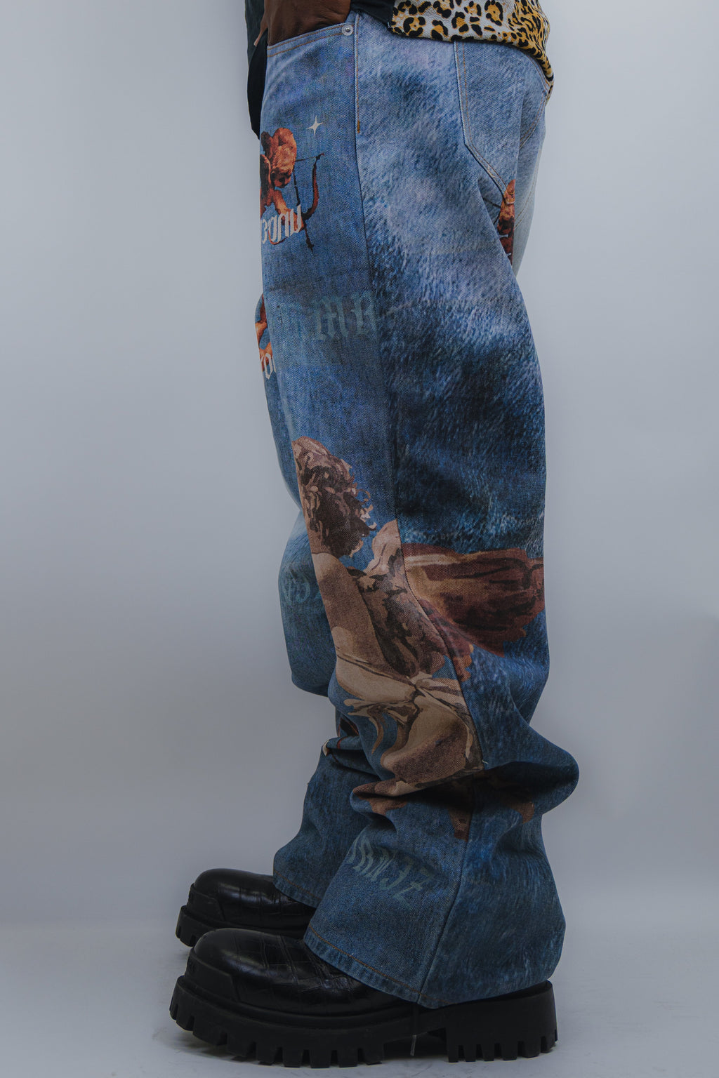 RM205B BABY - Graphic Printed Baggy Jeans