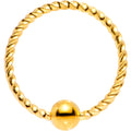 20G 5/16 Gold Tone Anodized So Twisted Captive Style Seamless Ring