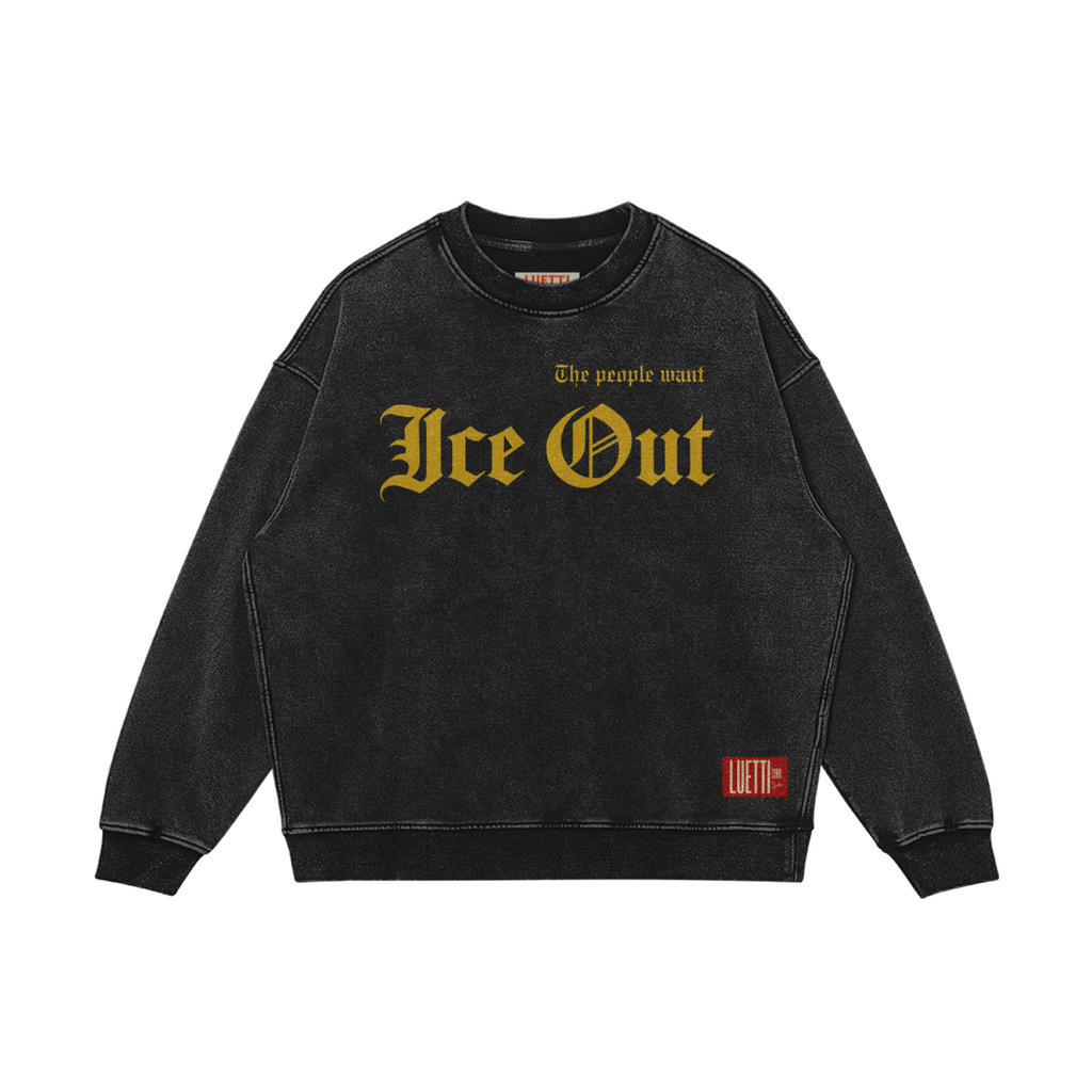 "ICE OUT" Oversized Washed Sweatshirt