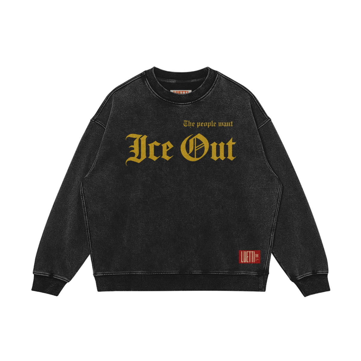 "ICE OUT" Oversized Washed Sweatshirt