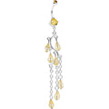 Yellow Gem Prepare To Stare Sleek Curves Dangle Belly Ring