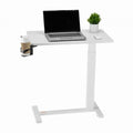 Overbed Table, Mobile Bed Side Table with 4 Hidden Wheels, Height