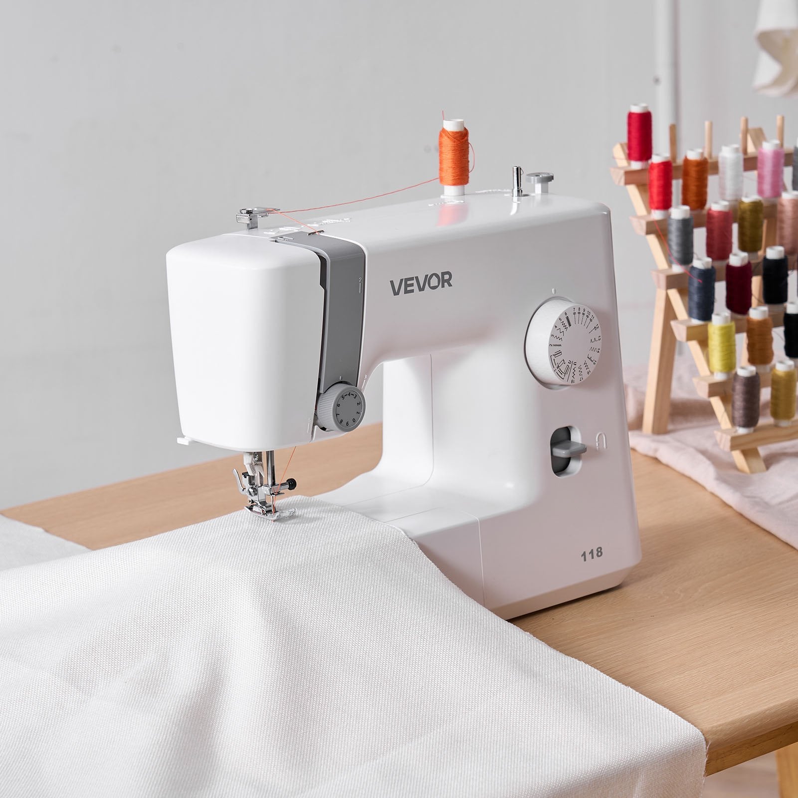 Sewing Machine, 18 Stitch Applications, with LED Light and Foot Pedal,