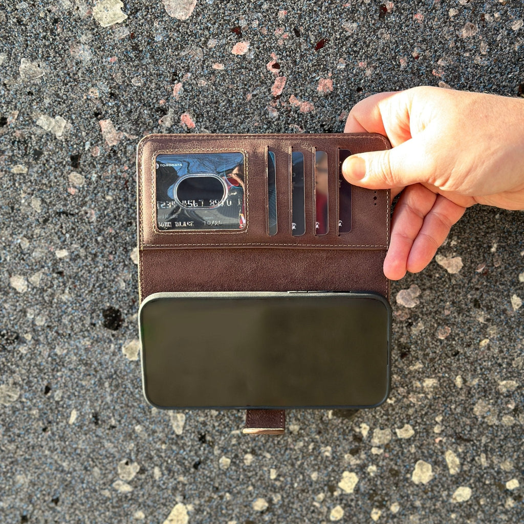 Vegas Premium Leather iPhone 15 Wallet Case with MagSafe | Detachable RFID Blocking Luxury Wallet
